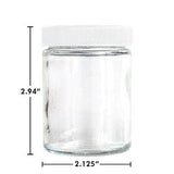 4oz Glass Jar Screw Top - Clear Jar with White Lid (90 - 9,000 Count)-Glass Jars
