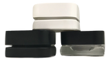 Qube 9mL Square Glass Concentrate Jar - Clear, Opaque Black, or Opaque White Child Resistant (Various Counts)-Concentrate Containers and Accessories