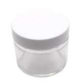 SAMPLE of 2 oz Glass Straight Sided Round Jar - Black Or White - (1 Count SAMPLE)-Glass Jars