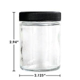 SAMPLE of 4oz Glass Jar Screw Top - Clear Jar with Black Lid - (1 Count SAMPLE)-Glass Jars