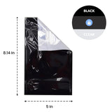 SAMPLE of Mylar Bag Black/Clear - 1/2 Oz - 14 Grams - 5x8.15" - (1 Count SAMPLE)-MYLAR SMELL PROOF BAGS