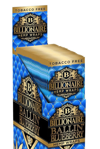 Billionaire Hemp Wraps Ballin Blueberry Flavor 25 Packs Per Box 2 Wraps Per Pack-Papers and Cones