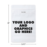 DEPOSIT FOR Custom Printed Child Resistant 1 Oz Mylar Bag - Opaque Black or White - 6" x 9"