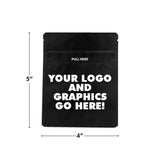 DEPOSIT FOR Custom Printed Child Resistant Matte Finish Child Resistant 1 Gram Mylar Bag - Black or White Opaque - 4" x 5"