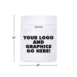 DEPOSIT FOR Custom Printed Child Resistant Matte Finish Child Resistant 1 Gram Mylar Bag - Black or White Opaque - 4" x 5"