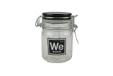 Medium Glass Stash Jar With Air Tight Closure Clamp - Various Designs - (1 Count)