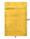 Mylar Bag Vista Gold/Clear - 1/4 Oz - 7 Grams - 4 x 6.5" (100, 500 or 1,000 Count)