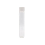 116mm Clear Glass Blunt Tube w/ Plastic White Cap - (100 - 45,000 Count)-Joint Tubes & Blunt Tubes