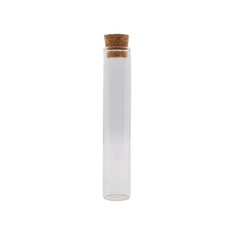 116mm Clear Glass Blunt Tube w/ Wood Cork - (100 Count)-Joint Tubes & Blunt Tubes