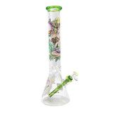 16" Influenced Brandz Beaker Bong Designed By Artist Linda Biggs - (1 Count)-Hand Glass, Rigs, & Bubblers