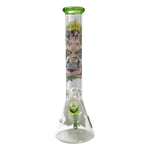 16" Influenced Brandz Beaker Bong Designed By Artist Linda Biggs - (1 Count)-Hand Glass, Rigs, & Bubblers