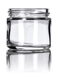 2oz Clear Glass Straight-Sided Jar - White Smooth or Black Smooth Lids - (Various Counts)-Glass Jars