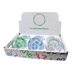 3" Giddy Glass Ashtray - Giddy Pattern - (6 Count Display)-Rolling Trays and Accessories