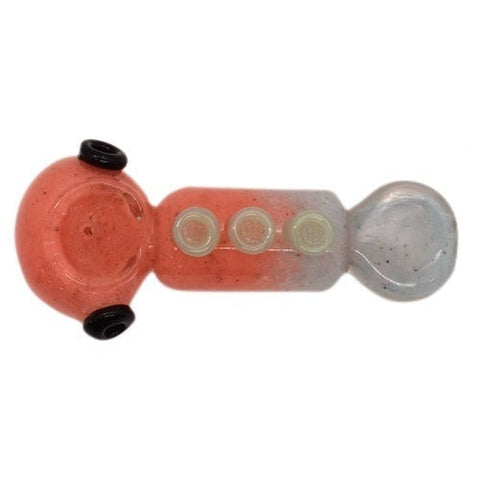 4” Frit Buttons Design Glass Hand Pipe - Color May Vary - (1 Count, 5 Count OR 10 Count))-Hand Glass, Rigs, & Bubblers