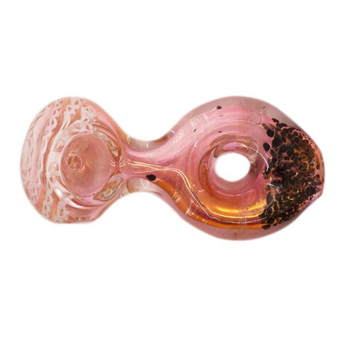 4” Gold Fume Donut Hole Glass Pipe - Color May Vary - (1 Count)-Hand Glass, Rigs, & Bubblers
