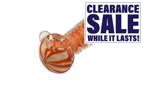 4" Line Wrapped Heavy Hand Glass - Color May Vary - (1 Count)-Hand Glass, Rigs, & Bubblers