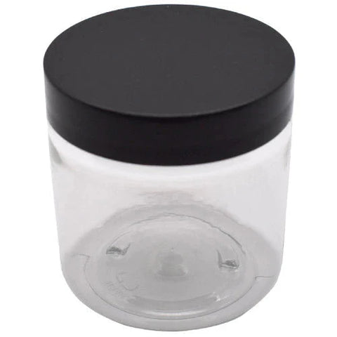 4 oz Clear Pet Plastic Single Wall Jar - Black - (Multiple Counts Available)-Glass Jars