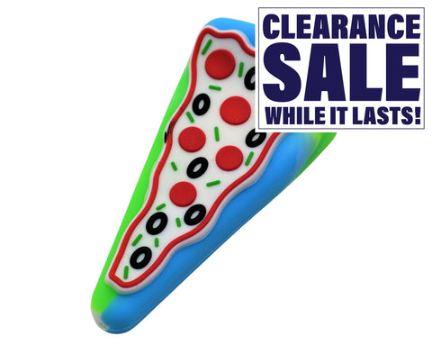 4" Pizza Slice Designed Silicone Pipe - Color May Vary - (1, 5 OR 10CT)-Hand Glass, Rigs, & Bubblers