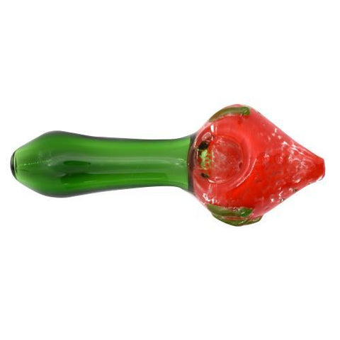 4.5" Strawberry Art Glass Hand Pipe - Design May Vary - (1 Count)-Hand Glass, Rigs, & Bubblers