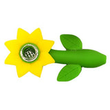 4.5" Sunflower Silicone Hand Pipe - Color May Vary - (1, 3 OR 6 Count)-Silicone Hand Pipe