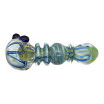 5” Decorative Triple Rim and Ball Glass Pipe - Design May Vary - (1 Count)-Hand Glass, Rigs, & Bubblers