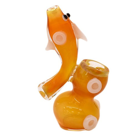 5" Flume Dolphin Themed Glass Bubbler - Color May Vary - (1 Count)-Hand Glass, Rigs, & Bubblers