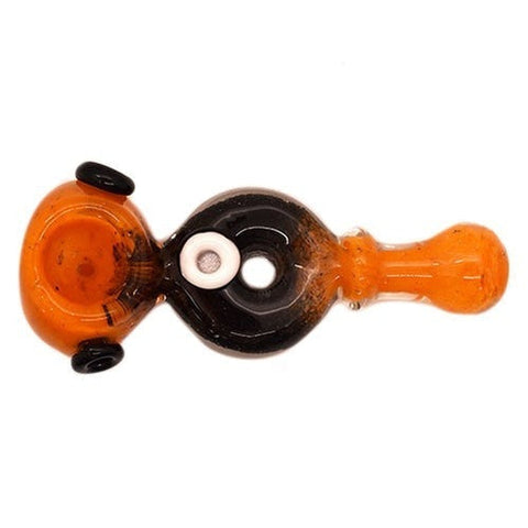 5” Frit Donut Hole Glass Hand Pipe - Color May Vary - (1 Count, 5 Count, OR 10 Count)-Hand Glass, Rigs, & Bubblers