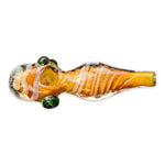 5.5" Honeycomb Head Flat Body Deep Fumed Hand Pipe - Design May Vary - (1 Count)-Silicone Hand Pipe