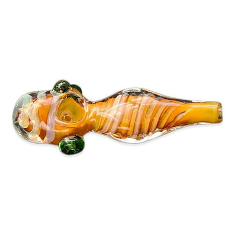 5.5" Honeycomb Head Flat Body Deep Fumed Hand Pipe - Design May Vary - (1 Count)-Silicone Hand Pipe