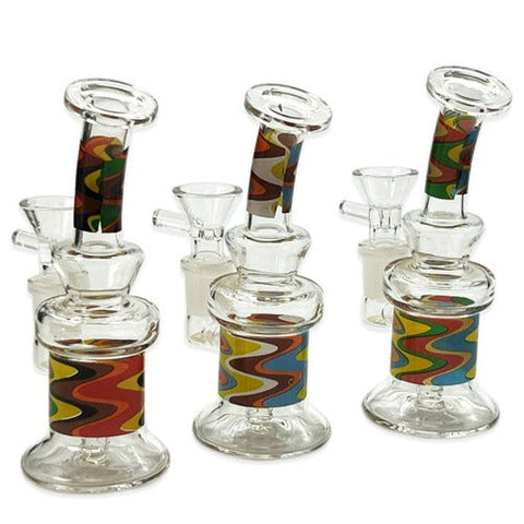 5.5" Sticker Mini Rig - Design May Vary - (1 Count)-Hand Glass, Rigs, & Bubblers