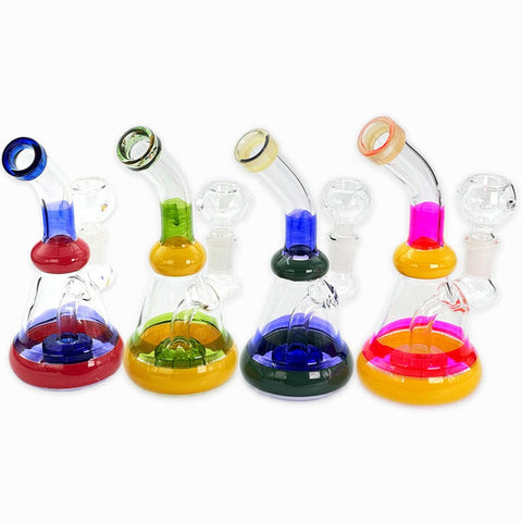 6" Colorful Water Pipe - Design May Vary - (1 Count)-Hand Glass, Rigs, & Bubblers