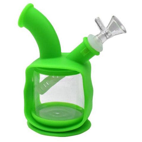 6" Hybrid Silicone Kettle Waterpipe - Color May Vary - (1 Count)-Silicone Hand Pipe