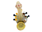 6" Mushroom Inspired Bubbler With Built In Downstem - Color May Vary - (1 Count)-Hand Glass, Rigs, & Bubblers