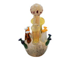 6" Mushroom Inspired Bubbler With Built In Downstem - Color May Vary - (1 Count)-Hand Glass, Rigs, & Bubblers