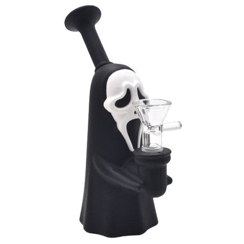 6" Silicone Ghost Mask Water Pipe - (1 Count)-Hand Glass, Rigs, & Bubblers