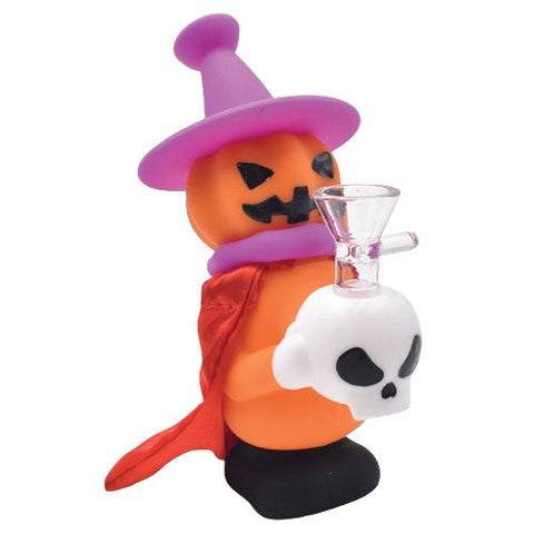 6" Silicone Pumpkin Wizard Water Pipe - (1 Count)-Hand Glass, Rigs, & Bubblers