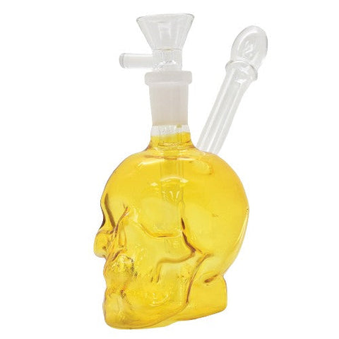 7" Skull Waterpipe - Various Colors - (1 Count)-Hand Glass, Rigs, & Bubblers