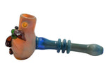 7.5" Happy Face Hammer Bubbler - Color May Vary - (1 Count)-Hand Glass, Rigs, & Bubblers