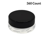 7ml Clear Glass Concentrate Container - Black or White Cap (90 - 22,500 Counts)-Concentrate Containers and Accessories