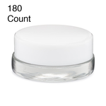 7ml Clear Glass Concentrate Container - Black or White Cap (90 - 22,500 Counts)-Concentrate Containers and Accessories