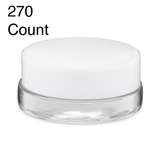 7ml Clear Glass Concentrate Container - Black or White Cap (90 - 22,500 Counts)-Concentrate Containers and Accessories