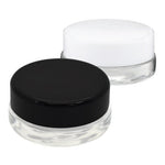 7ml Clear Glass Concentrate Container Black or White Cap (96 Count Increments)-Concentrate Containers and Accessories