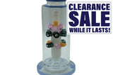 9" Straight Tube Multi Color Star Perc - Color May Vary - (1 Count)-Hand Glass, Rigs, & Bubblers