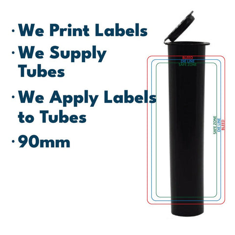 90mm Tube, with Printed Sticker and Application of sticker!-Custom Print Stickers