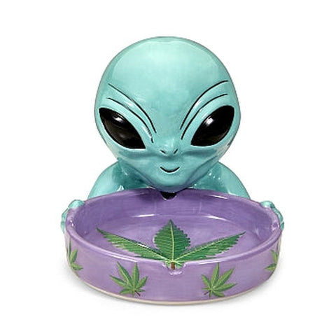 Alien Ceramic Ashtray - (1 Count)-Hand Glass, Rigs, & Bubblers