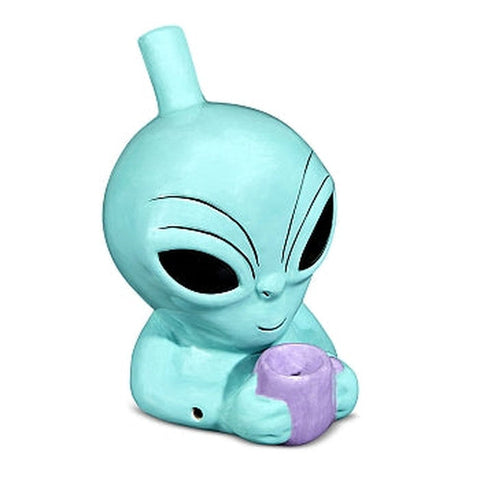 Alien Ceramic Pipe - (1 Count)-Hand Glass, Rigs, & Bubblers