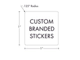 Beast Branding CUSTOM PRINTED STICKERS - 1" x 1" Square for 5ml Square Jar Lid or Bottom-Custom Print Stickers