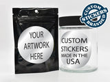 Beast Branding CUSTOM PRINTED STICKERS - 3" Circle for 1/8 Oz, 1/4 Oz, Gram Mylar Bag, & 60 Dram-Custom Print Stickers