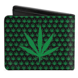 Bi-Fold Wallet - Garden Black and Green-Novelty, Hats & Clothing