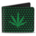 Bi-Fold Wallet - Garden Black and Green-Novelty, Hats & Clothing